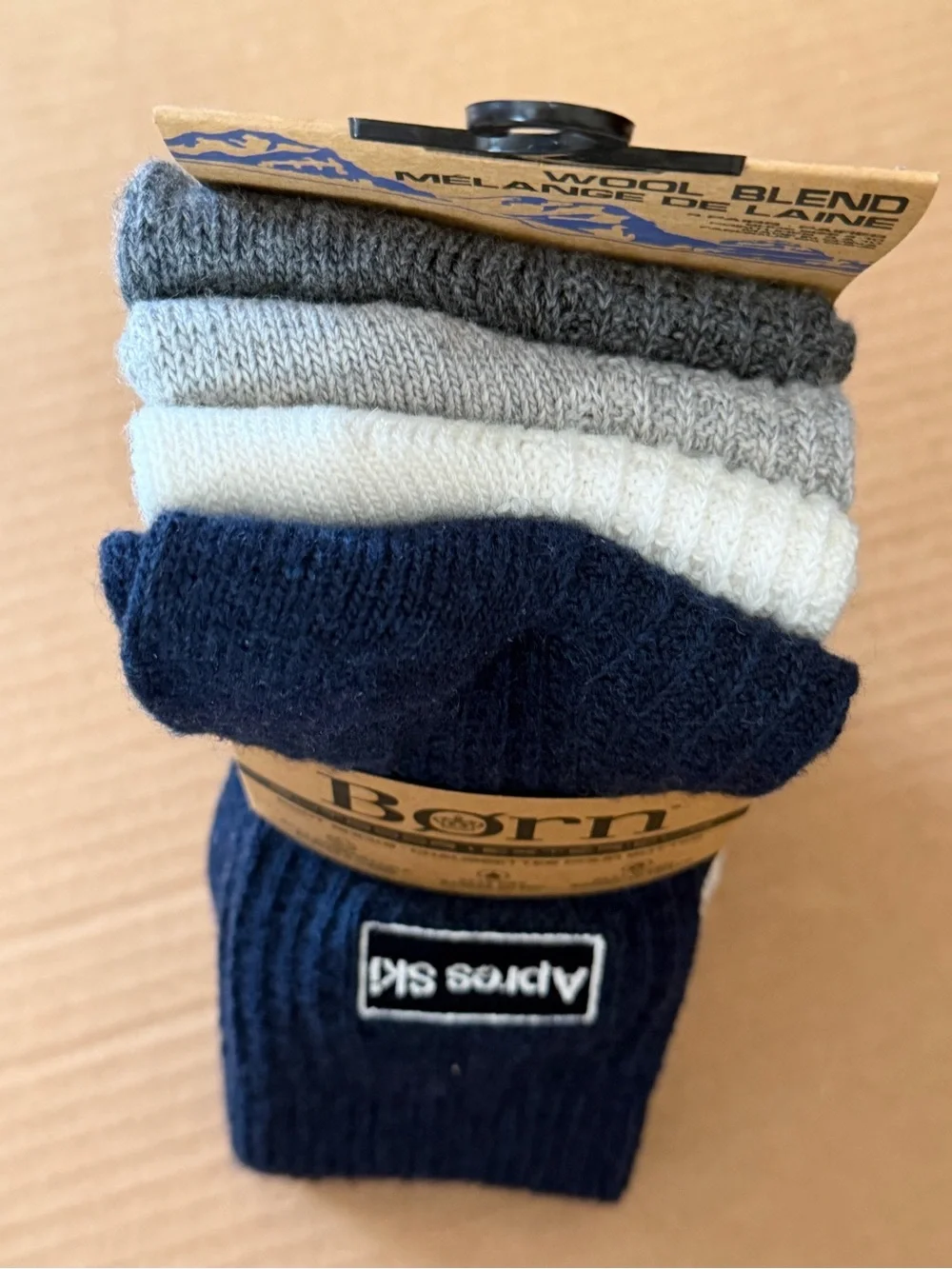 Born Outdoor Women’s Textured Crew Boot Socks  4 Pairs | For Shoe Size 4-10